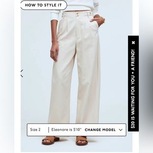 Madewell Harlow Pant in Harvest Moon sz 6